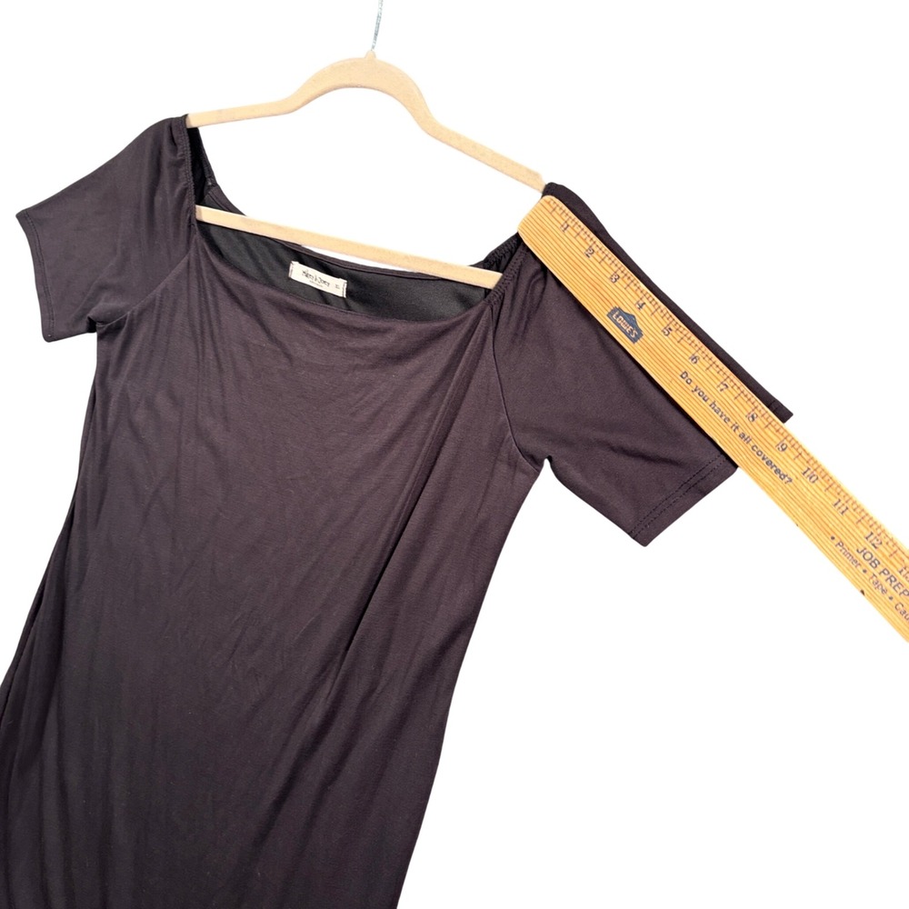 Mickey & Joey Y2K Dark Academia Bodycon Midi Dress XL Square Neck Coquette - Picture 3 of 5